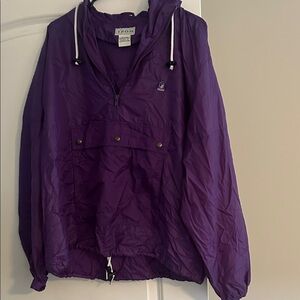 Men’s Vintage Izod Rain Jacket Purple Windbreaker Jacket